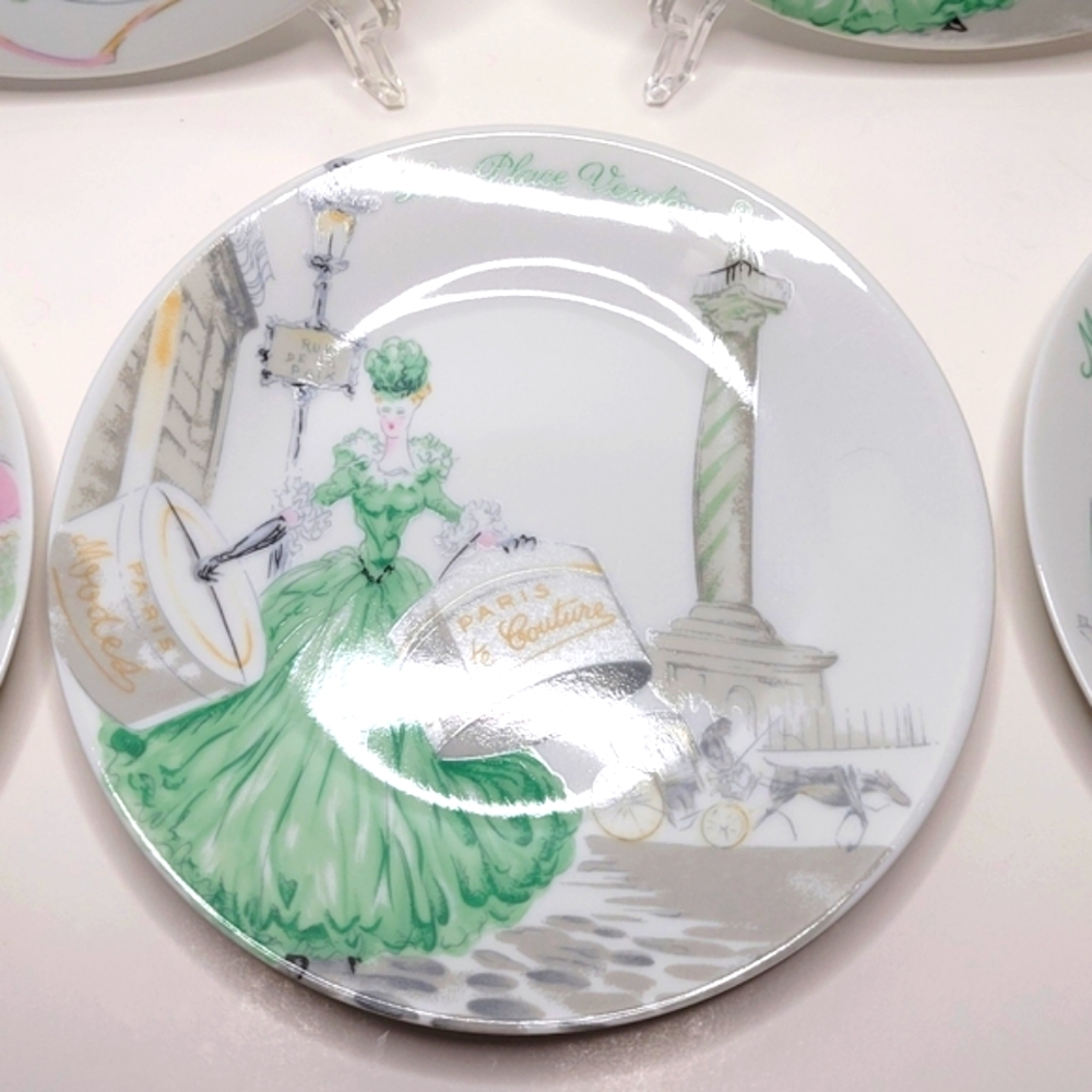 Limoges Les Parisiennes Philippe Deshoulieres Plates Appetizer Dessert Decor - Picture 3 of 10